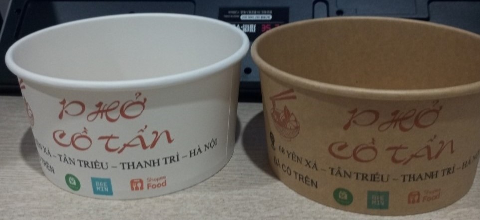In logo trên tô Kraft 1000ml và tô Kraft trắng 1000ml In logo trên tô Kraft 1000ml và tô Kraft trắng 1000ml